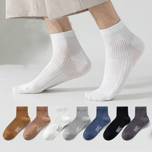 Chaussettes à imprimé lettre en maille de coton (7 paires) - image 1