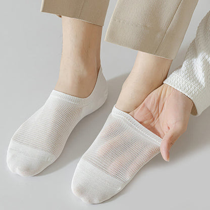 Chaussettes invisibles en coton et maille confortables de couleur unie (8 paires) - image 1