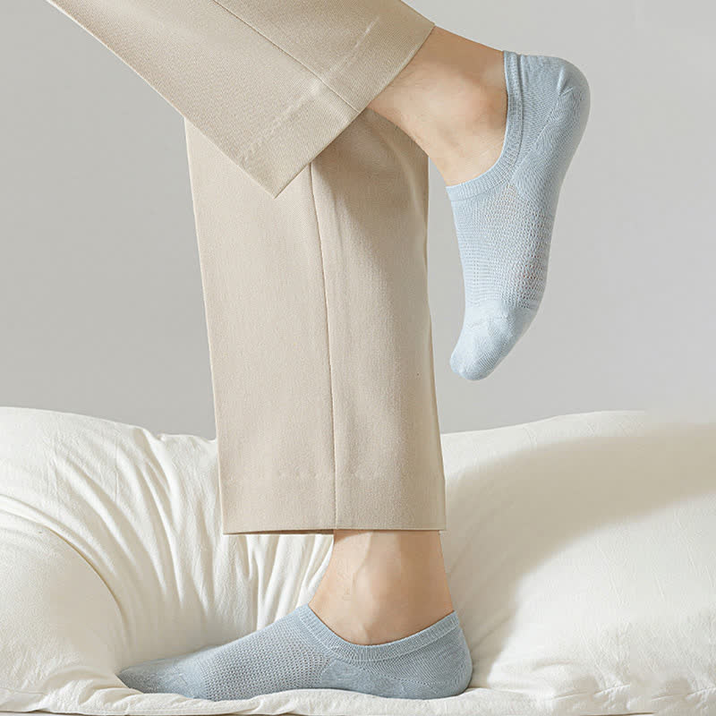 Chaussettes invisibles en coton et maille confortables de couleur unie (8 paires) - image 12