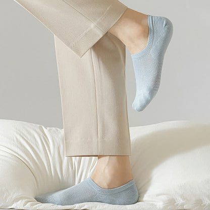 Chaussettes invisibles en coton et maille confortables de couleur unie (8 paires) - image 12