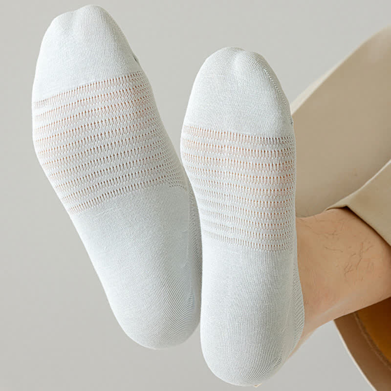 Chaussettes invisibles en coton et maille confortables de couleur unie (8 paires) - image 3