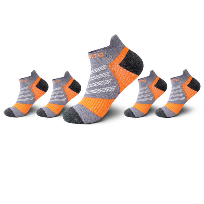 Chaussettes de compression à imprimé lettre colorblock (5 paires) - Orange - EU39-44 (US6-10) - image 10