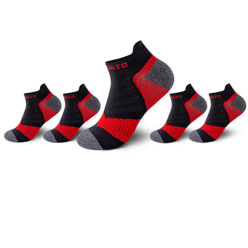 Chaussettes de compression à imprimé lettre colorblock (5 paires) - Rouge - EU39-44 (US6-10) - image 4