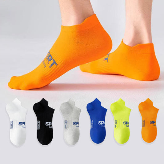 Chaussettes respirantes à imprimé lettre de couleur unie (6 paires) - image 1