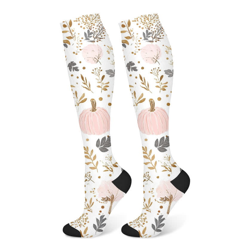 Chaussettes de compression à imprimé chat fantôme d'Halloween (3 paires) - Blanc (1 paire) - S/M - image 8