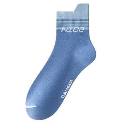 Chaussettes de compression à rayures et imprimé lettres (5 paires) - Bleu clair - EU39-44 (US6-10) - image 10