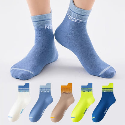 Chaussettes de compression à rayures et imprimé lettres (5 paires) - image 1