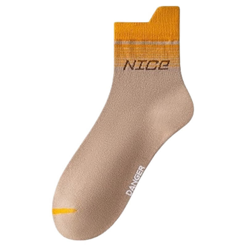 Chaussettes de compression à rayures et imprimé lettres (5 paires) - Kaki - EU39-44 (US6-10) - image 11