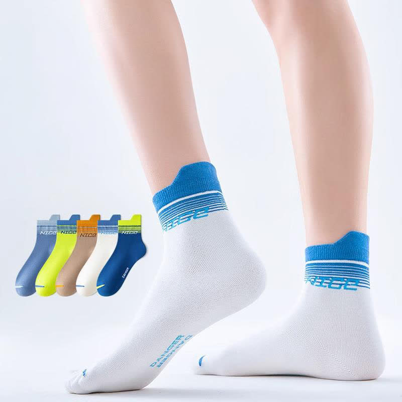 Chaussettes de compression à rayures et imprimé lettres (5 paires) - image 1
