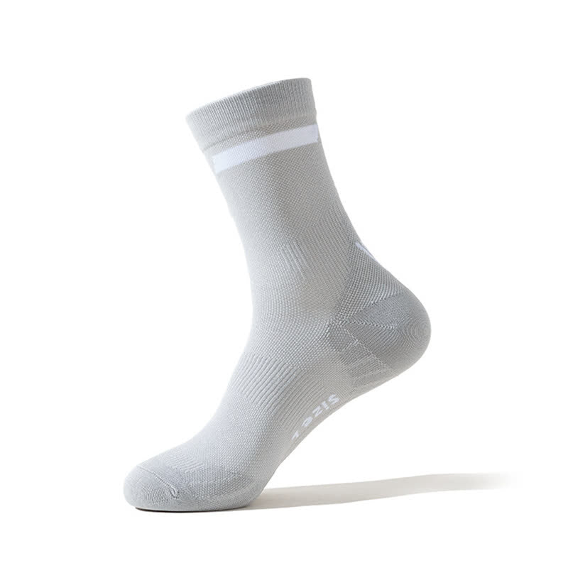 Chaussettes de compression de cyclisme à blocs de couleurs (7 paires) - Gris - EU39-43 (US6-9) - image 7