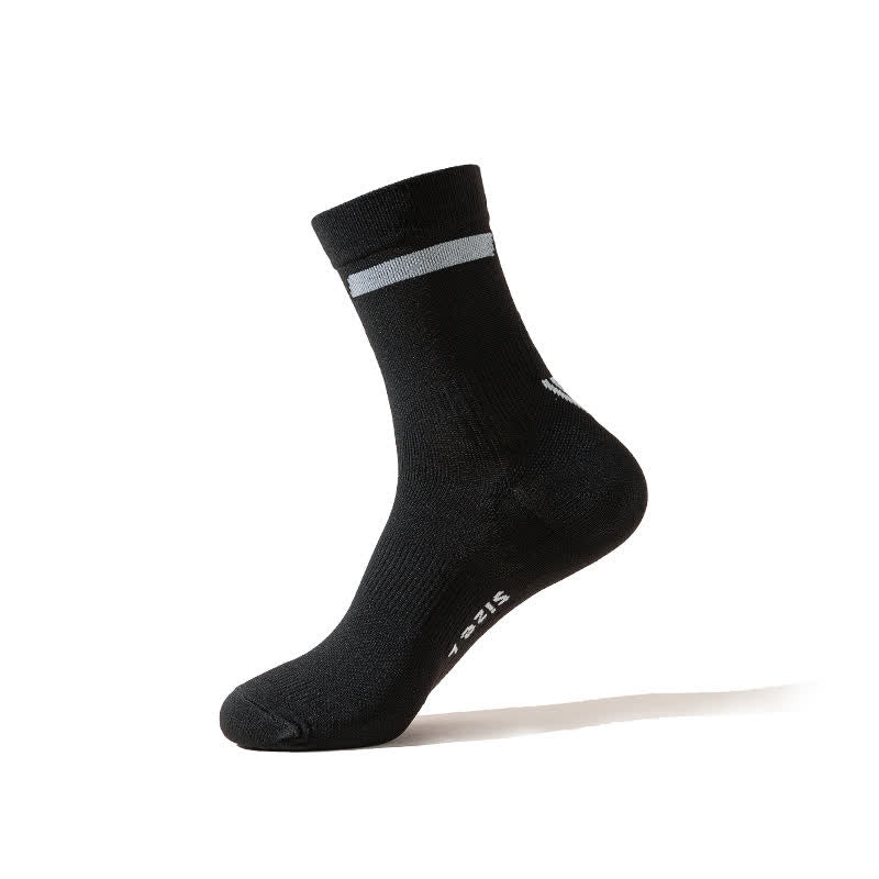 Chaussettes de compression de cyclisme à blocs de couleurs (7 paires) - Noir - EU39-43 (US6-9) - image 3