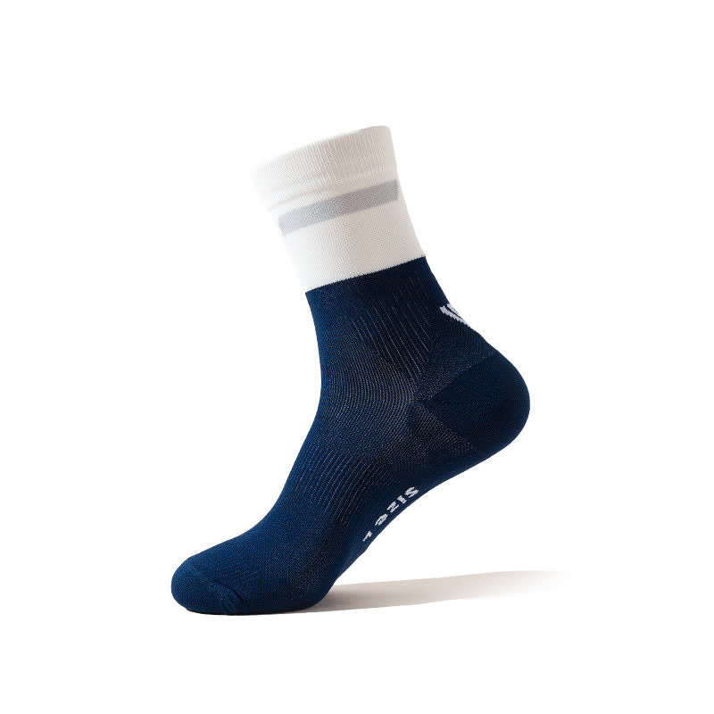 Chaussettes de compression de cyclisme à blocs de couleurs (7 paires) - Bleu marine - EU39-43 (US6-9) - image 11