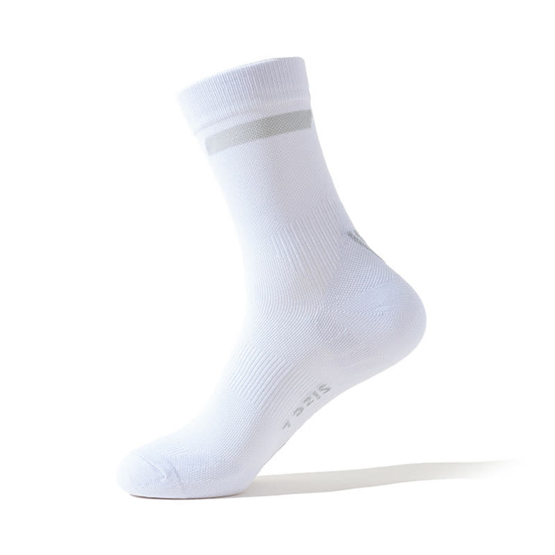 Chaussettes de compression de cyclisme à blocs de couleurs (7 paires) - Blanc - EU39-43 (US6-9) - image 7