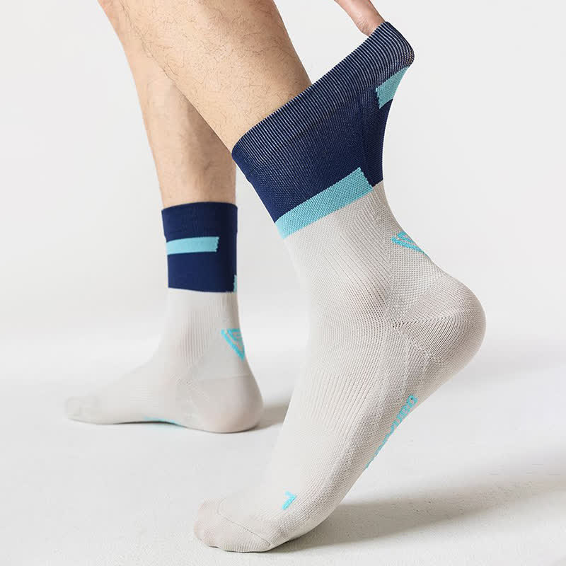 Chaussettes de compression de cyclisme à blocs de couleurs (7 paires) - image 12