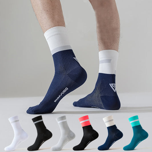Chaussettes de compression de cyclisme à blocs de couleurs (7 paires) - Multicolore - EU39-43 (US6-9) - image 1