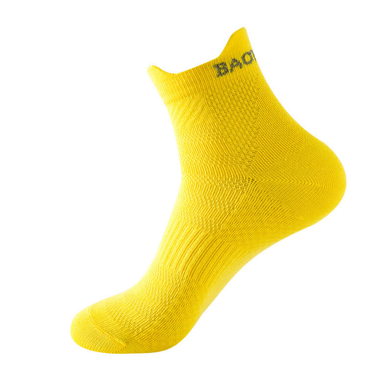 Chaussettes de sport de compression en coton de la série Bright Color (9 paires) - Jaune - EU36-43 (US3-9) - image 10