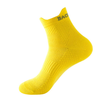 Chaussettes de sport de compression en coton de la série Bright Color (9 paires) - Jaune - EU36-43 (US3-9) - image 10