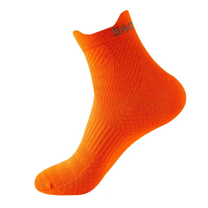 Chaussettes de sport de compression en coton de la série Bright Color (9 paires) - Orange - EU36-43 (US3-9) - image 14