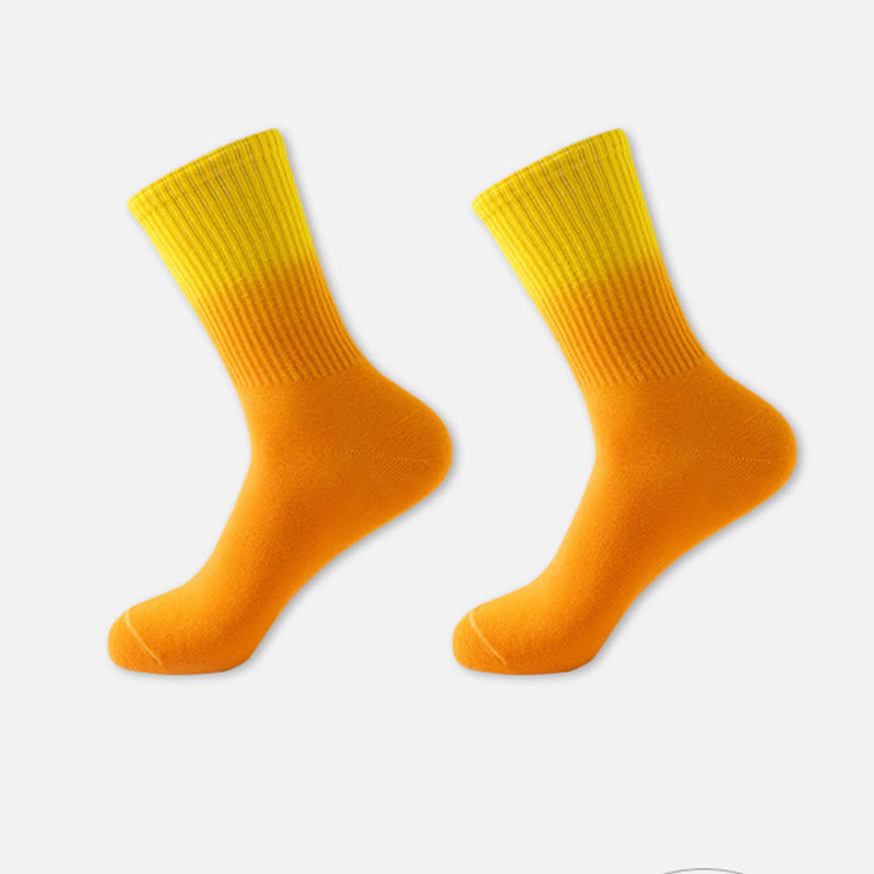 Chaussettes de compression à blocs de couleurs dégradés (6 paires) - Orange - EU35-42 (US3-8.5) - image 6