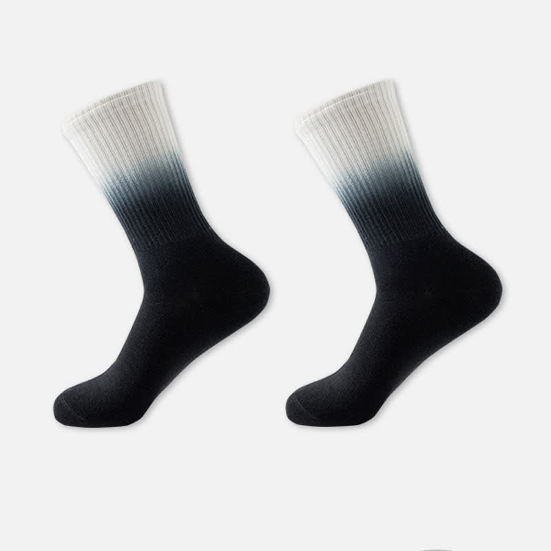 Chaussettes de compression à blocs de couleurs dégradés (6 paires) - Noir - EU35-42 (US3-8.5) - image 2