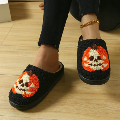 Chaussons grande taille à imprimé citrouille et visage fantôme d'Halloween - image 12