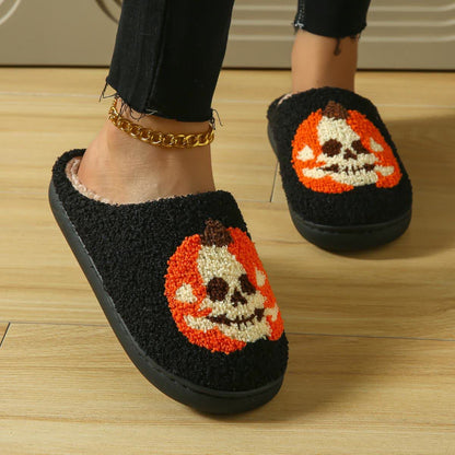 Chaussons grande taille à imprimé citrouille et visage fantôme d'Halloween - image 13