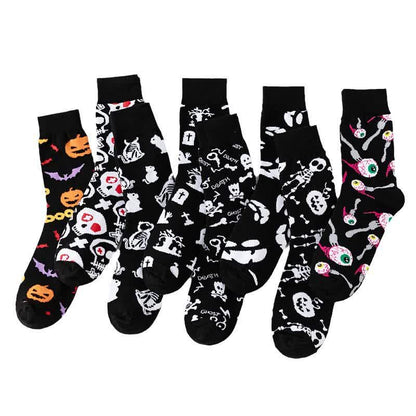 Chaussettes noires Halloween grande taille (8 paires) - Noir - Ensemble - EU37-46 (US4-12) - image 3