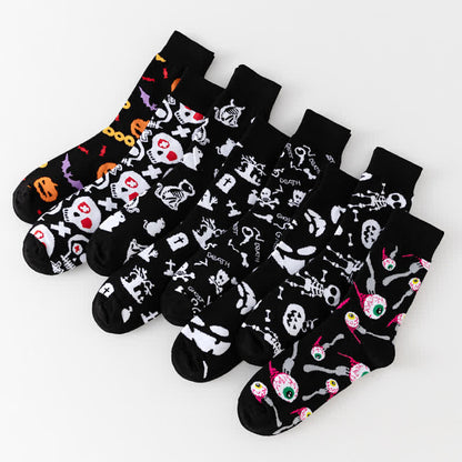 Chaussettes noires Halloween grande taille (8 paires) - image 5