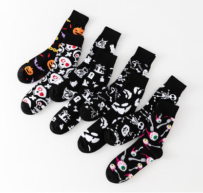 Chaussettes noires Halloween grande taille (8 paires) - image 4