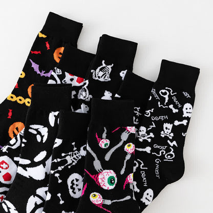Chaussettes noires Halloween grande taille (8 paires) - image 6