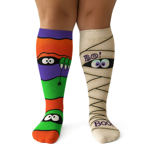 Paire de chaussettes de compression effrayantes grande taille - Paire dépareillée - 4XL - image 1