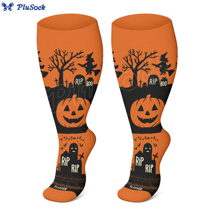 Chaussettes de compression Halloween chat araignée grande taille (3 paires) - image 3
