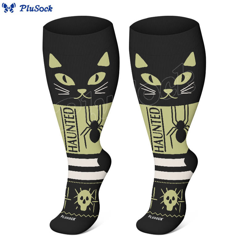 Chaussettes de compression Halloween chat araignée grande taille (3 paires) - image 4