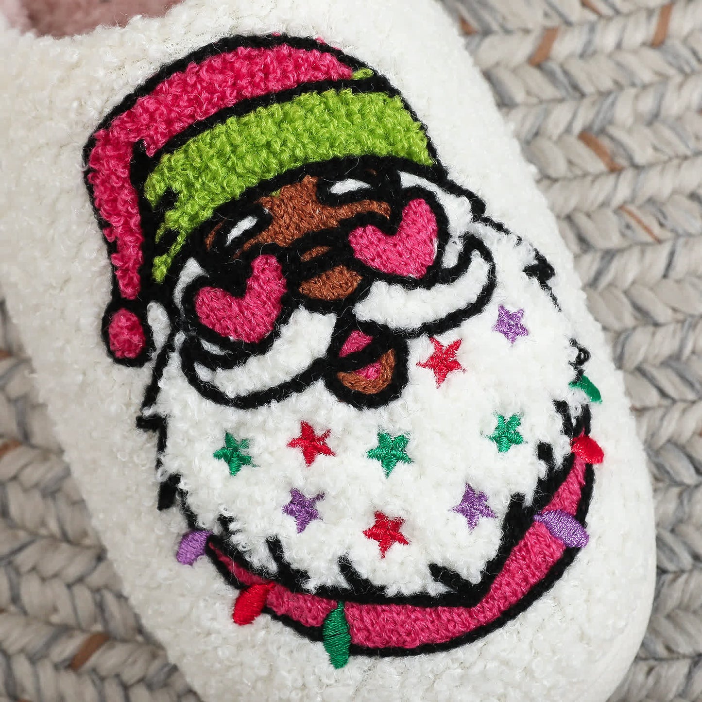 Chaussons de Noël grande taille à imprimé Père Noël - image 7