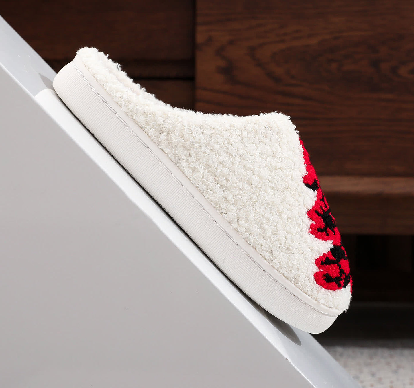 Chaussons grande taille à imprimé sapin de Noël - image 9