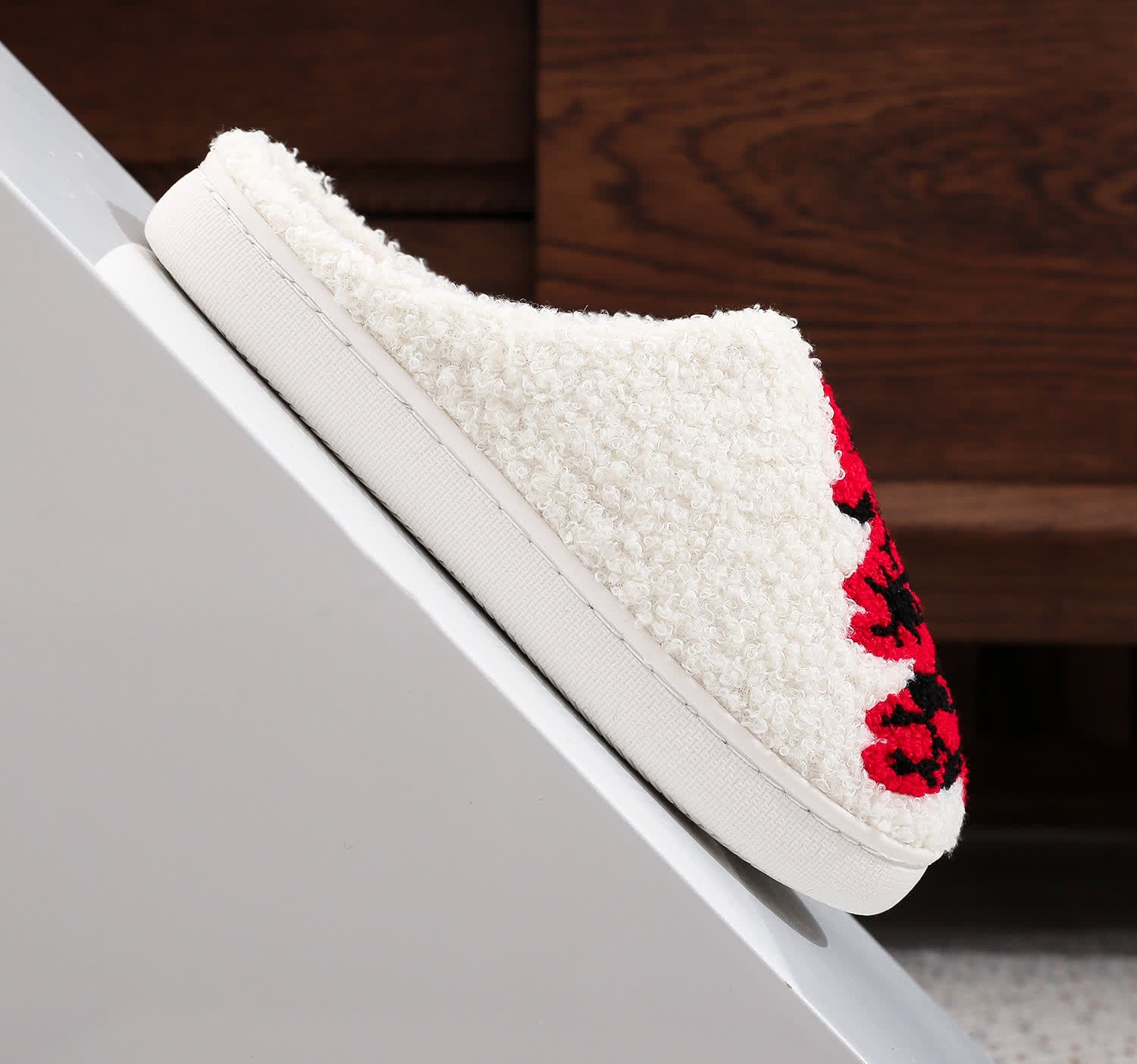 Chaussons grande taille à imprimé sapin de Noël - image 8