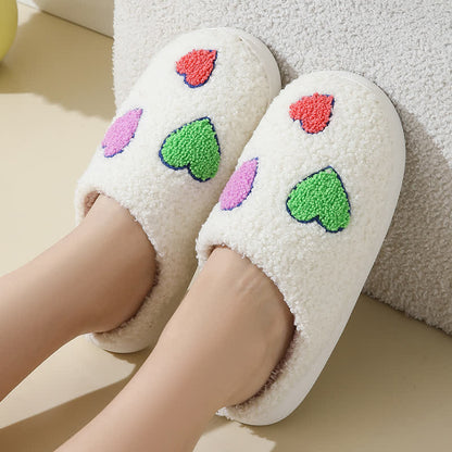 Chaussons grande taille à imprimé cœur - image 2