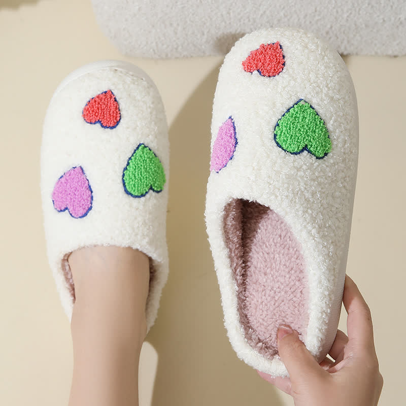 Chaussons grande taille à imprimé cœur - image 4