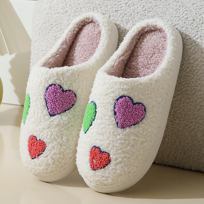 Chaussons grande taille à imprimé cœur - image 5