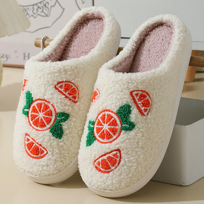 Chaussons imprimés orange grande taille - Blanc - EU43-44 (US9-10) - image 1
