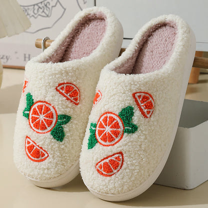 Chaussons imprimés orange grande taille - Blanc - EU43-44 (US9-10) - image 1