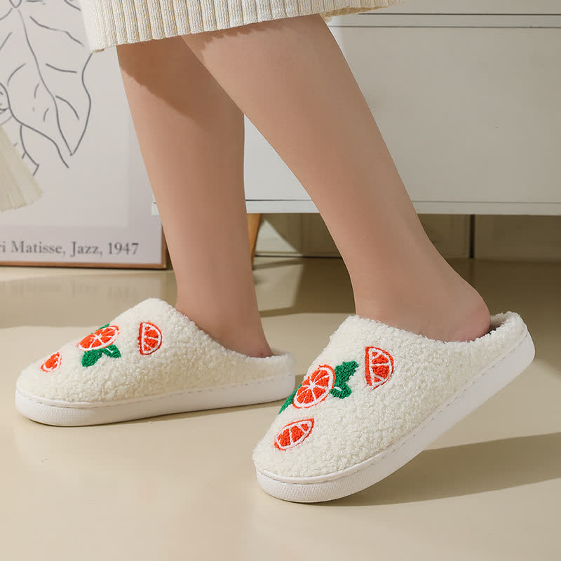 Chaussons imprimés orange grande taille - image 2