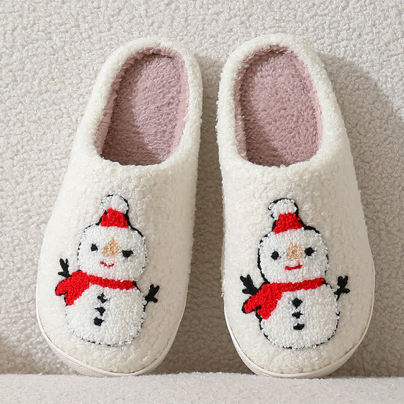 Chaussons de Noël grande taille à imprimé bonhomme de neige - image 2