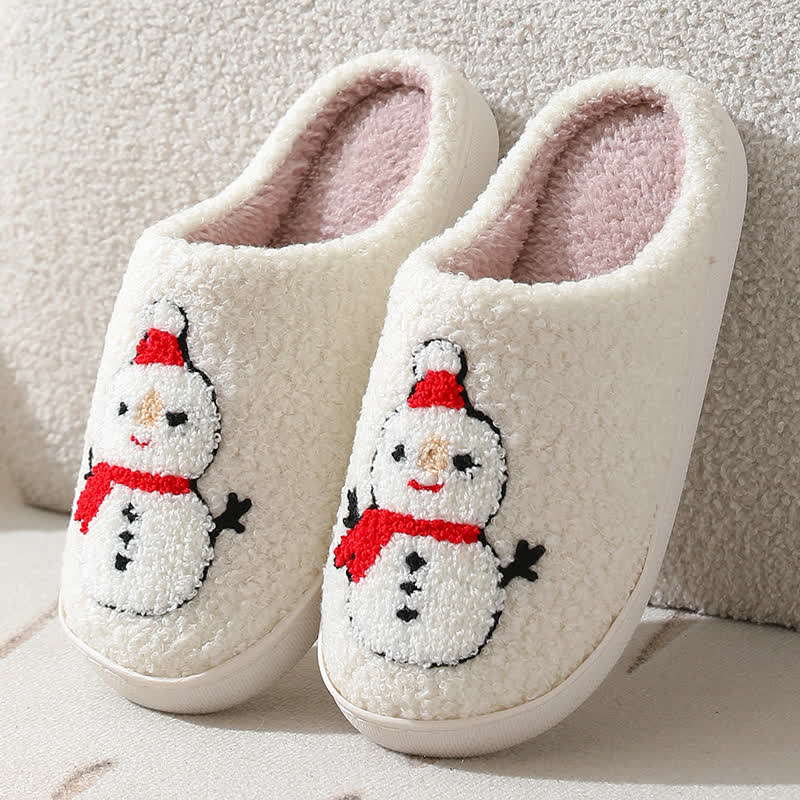 Chaussons de Noël grande taille à imprimé bonhomme de neige - image 3