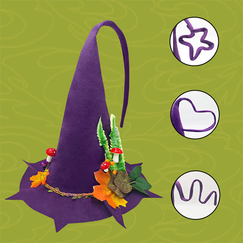 Chapeau de sorcier champignon feuille d'érable d'Halloween - image 1