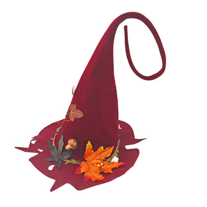 Chapeau de sorcier à feuilles rouges d'Halloween - image 6