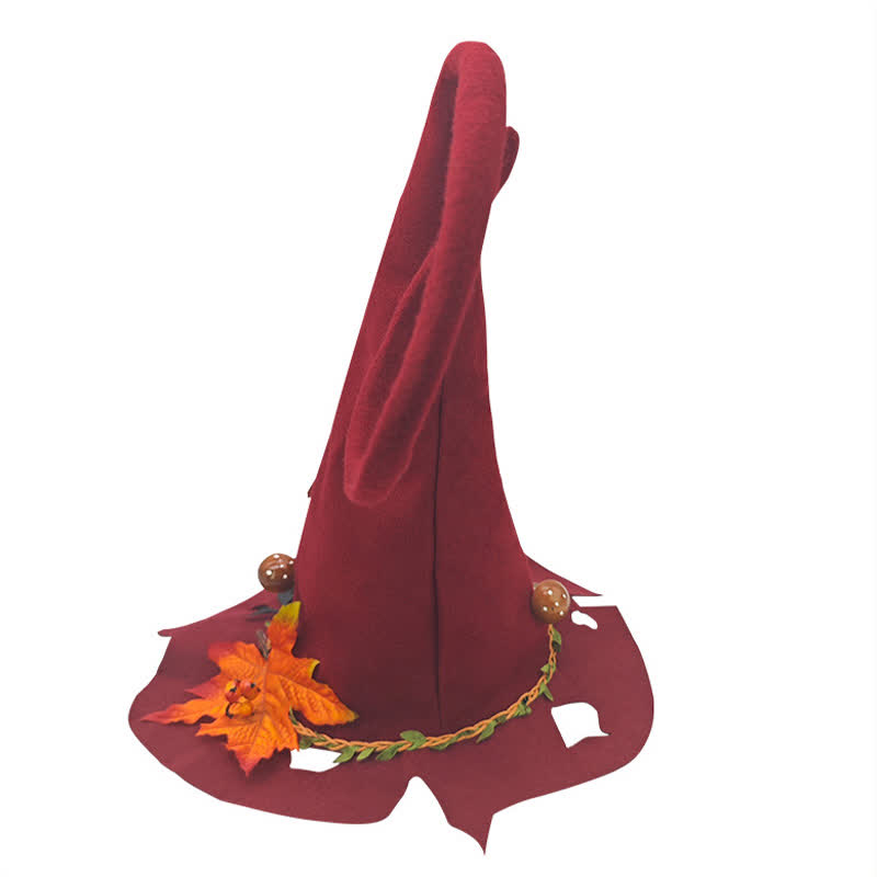 Chapeau de sorcier à feuilles rouges d'Halloween - image 4