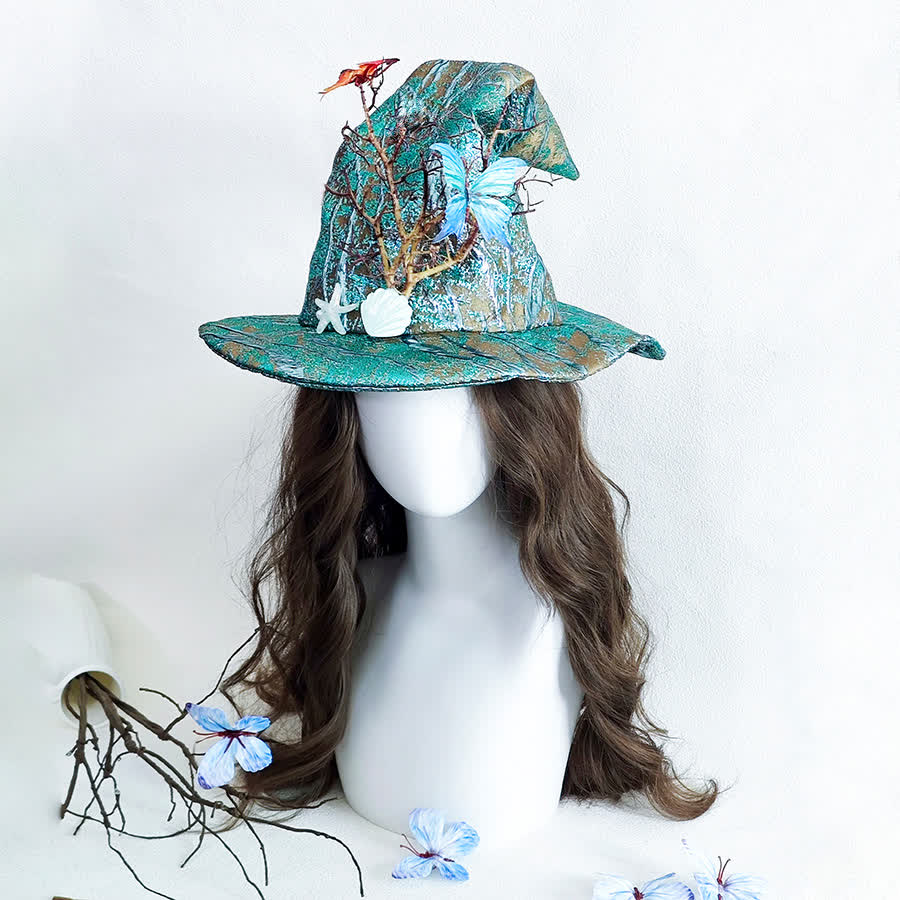 Chapeau de sorcière en coquillage papillon d'Halloween - image 1