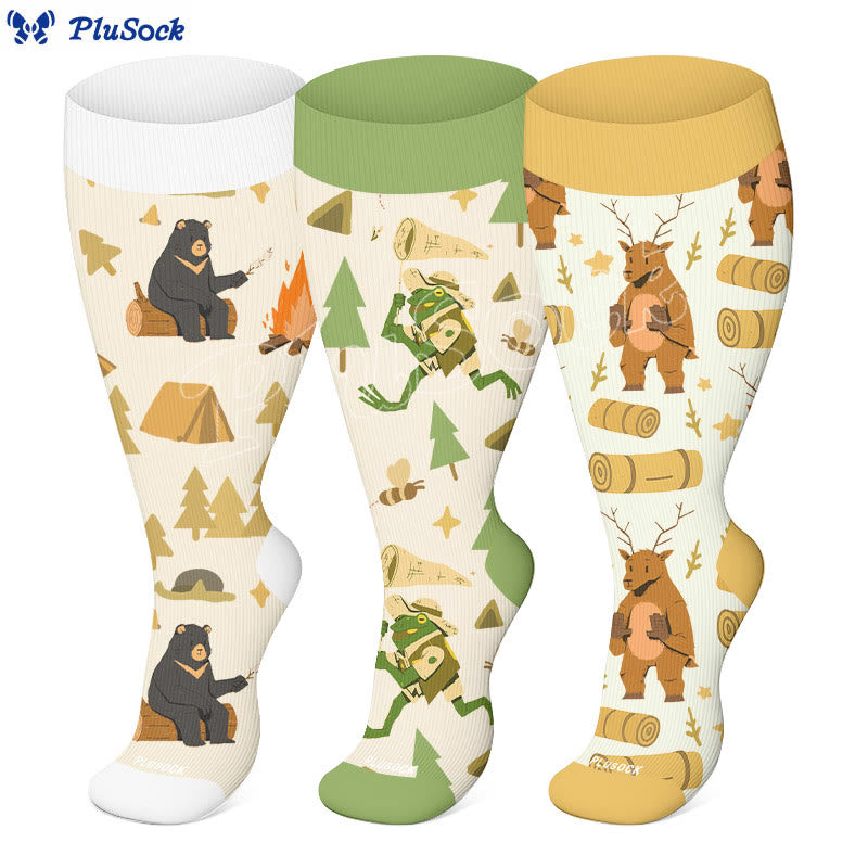 Chaussettes de compression Camping Time grande taille (3 paires) - image 1