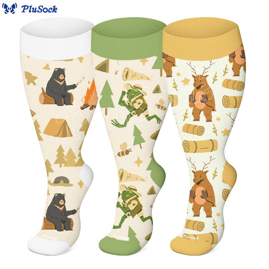 Chaussettes de compression Camping Time grande taille (3 paires) - image 1